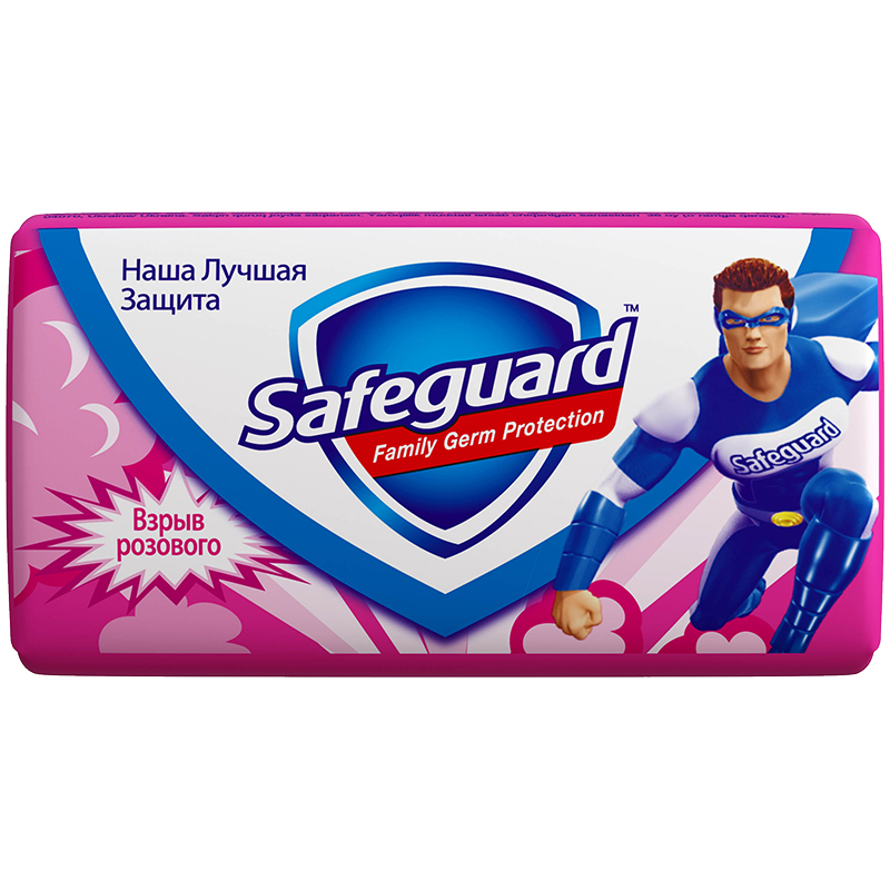 Мыло туалетное Safeguard "Взрыв розового", 90г