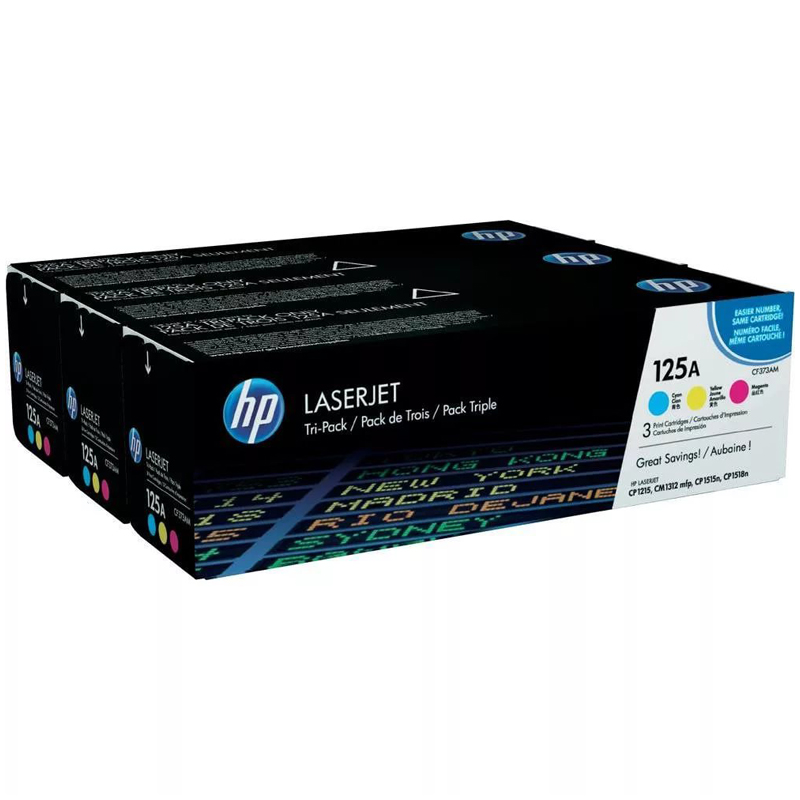 Набор картриджей ориг. HP CF373AM (№125A; упак. 3шт; C/M/Y)  для CP1215/1515 (3*1,4K)