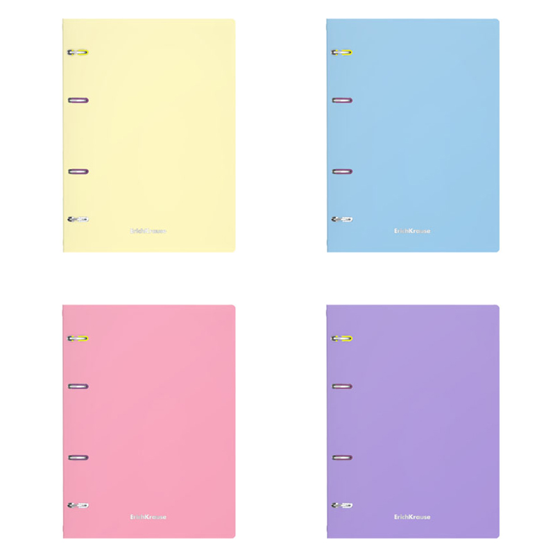 Тетрадь на кольцах А5, 80л., Erich Krause "Pastel", пластиковая обложка, на кнопке