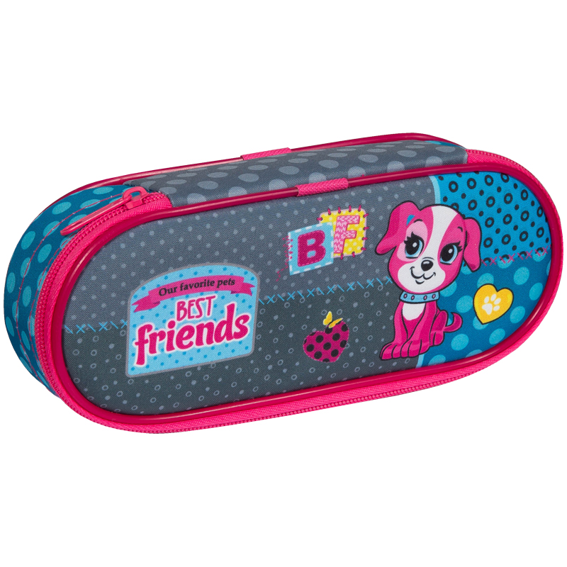 Пенал мягкий корпусный 210*85*50 Berlingo "Best friends", полиэстер