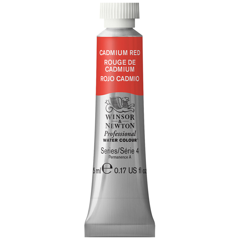 Акварель художественная Winsor&Newton "Professional", 5мл, туба, №094 кадмий красный
