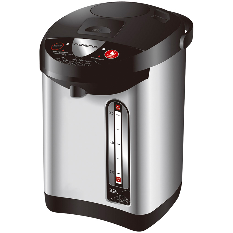 Чайник-термопот Polaris PWP 3218, 3,2л, 800Вт, нержавеющая сталь