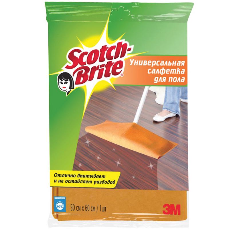 Салфетка для мытья пола Scotch-Brite, 50*60см, 1шт., европодвес