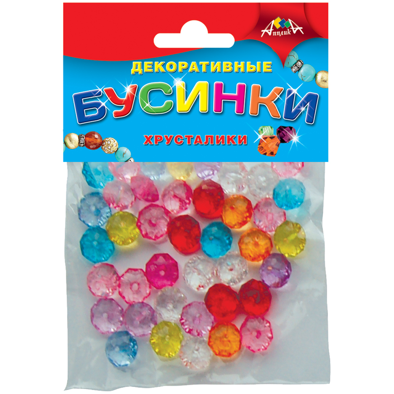 Материал декоративный Апплика "Бусинки. Хрусталики"