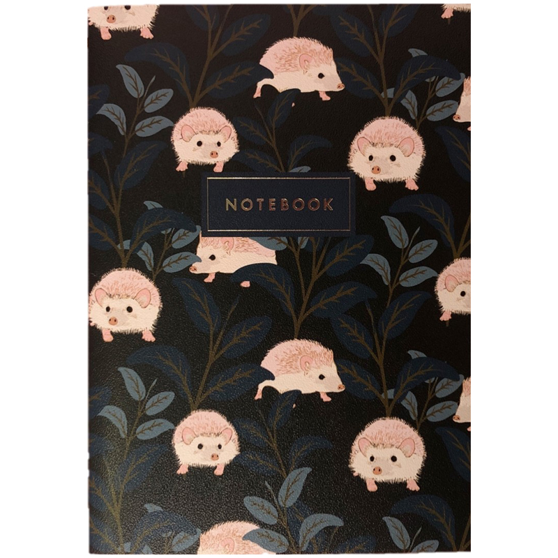 Записная книжка А5 24л., сшивка "Hedgehog", 90г/м2, золотое тиснение, слоновая кость