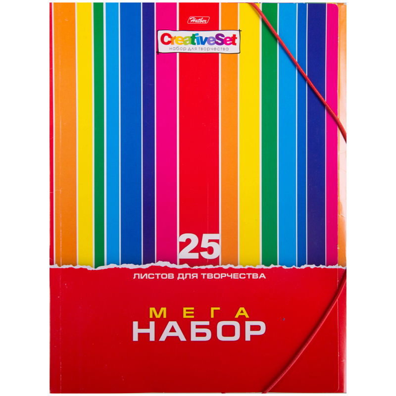 Набор А4 цв.картона 15л. и цв. бумаги 10л., "Creative Set", в папке на резинке