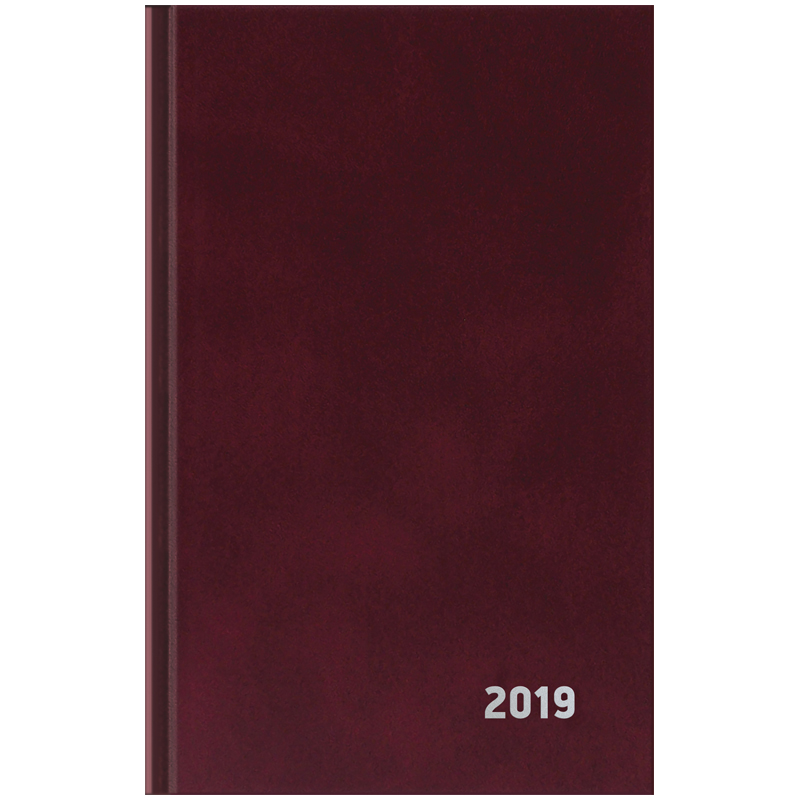 Ежедневник датированный 2019г., A5, 168л., бумвинил, OfficeSpace, бордовый