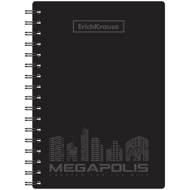 Записная книжка А6 80л. на гребне Erich Krause "Megapolis", пластиковая обложка