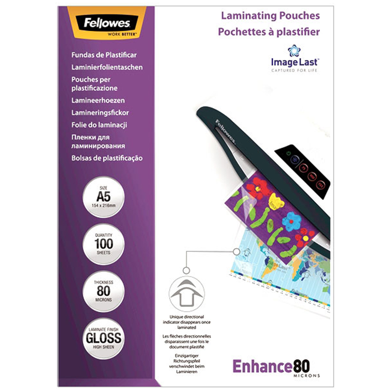 Пленка для ламинирования A5 Fellowes FS-53060 154*216мкм, 80 мкм, глянец, 100л.