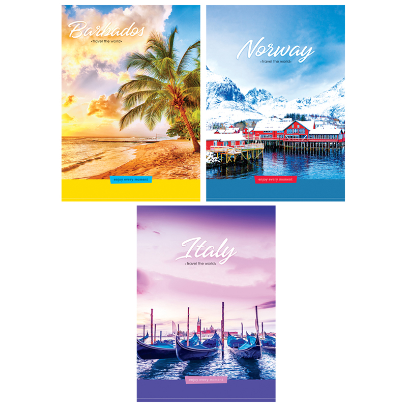 Тетрадь 60л., А4, клетка ArtSpace "Путешествия. Travel the world"