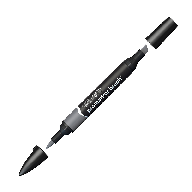 Маркер-кисть художественный двухсторонний Winsor&Newton "Promarker Brush", спиртовой, пулевидный/кисть, холодный серый 4