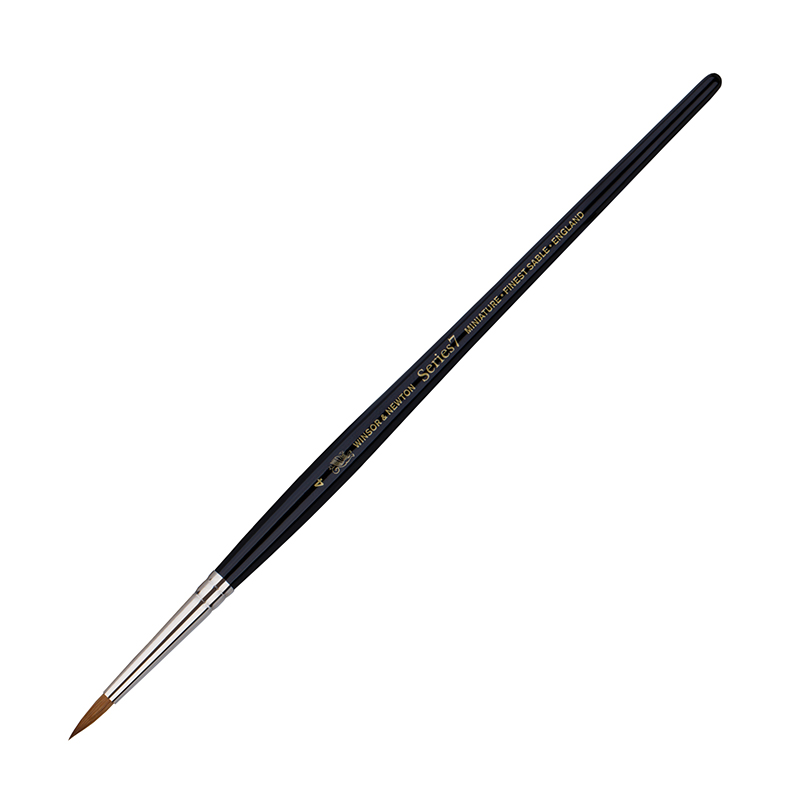 Кисть художественная миниатюрная, колонок Winsor&Newton "Series 7", круглая, №4, короткая ручка