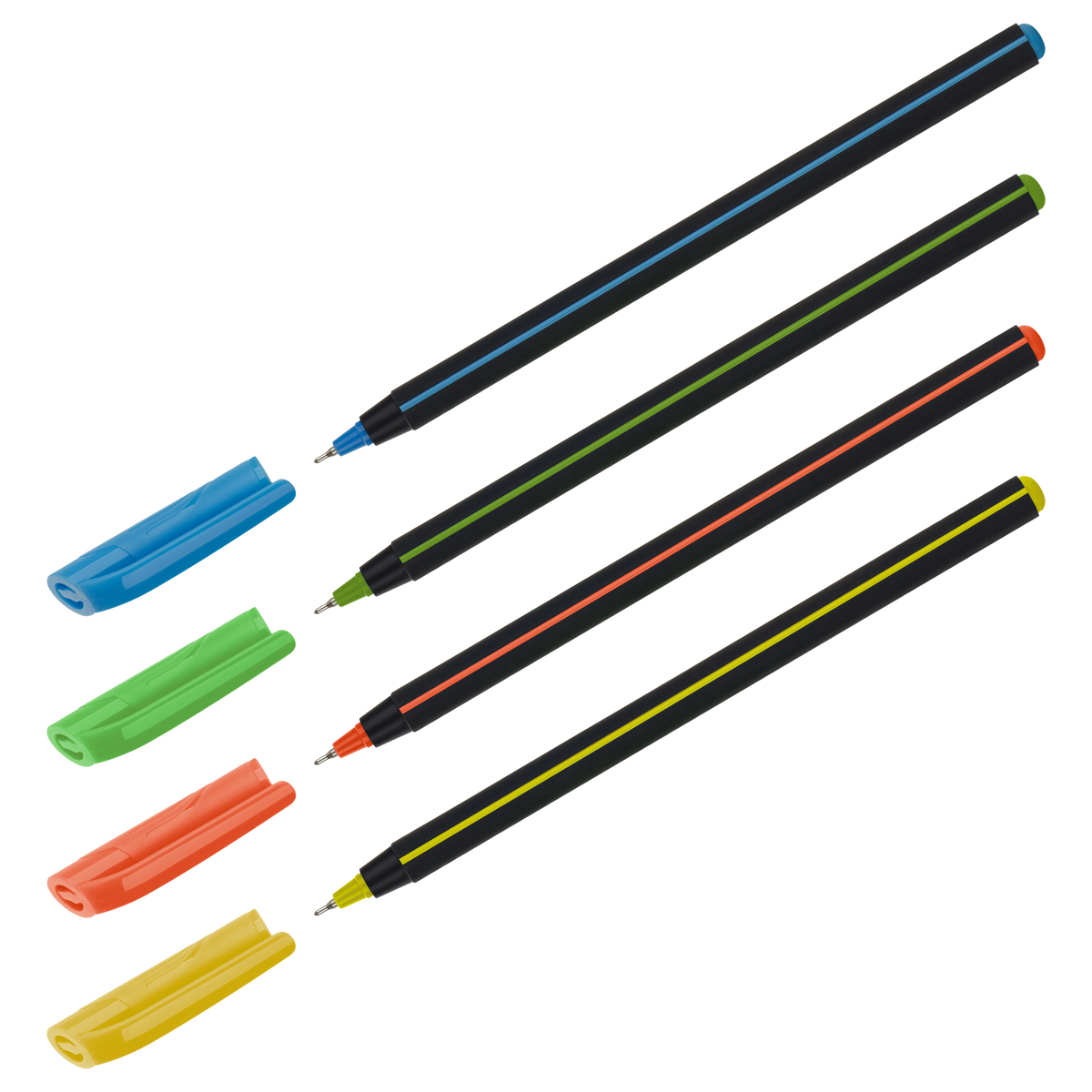 Ручка шариковая Luxor "Stick Soft Touch" синяя, 0,7мм, корпус ассорти