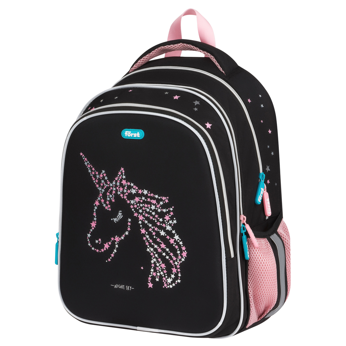 Ранец Först "Magic unicorn" 36*29*17см, 3 отделения, 2 кармана, анатомическая спинка