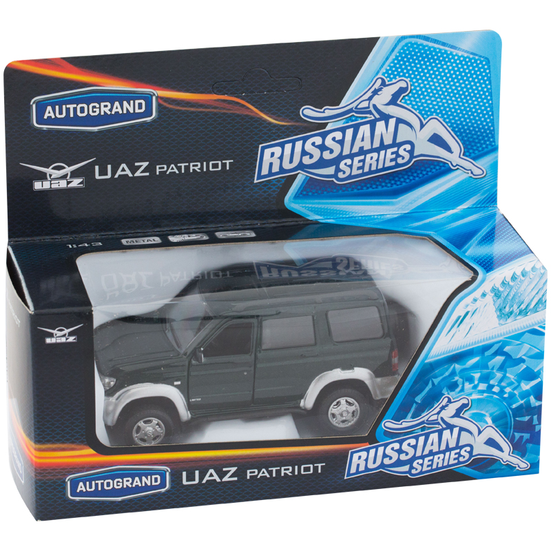 Машина игрушечная "UAZ PATRIOT" гражданская, 1:43, инерционный механизм, картонная коробка