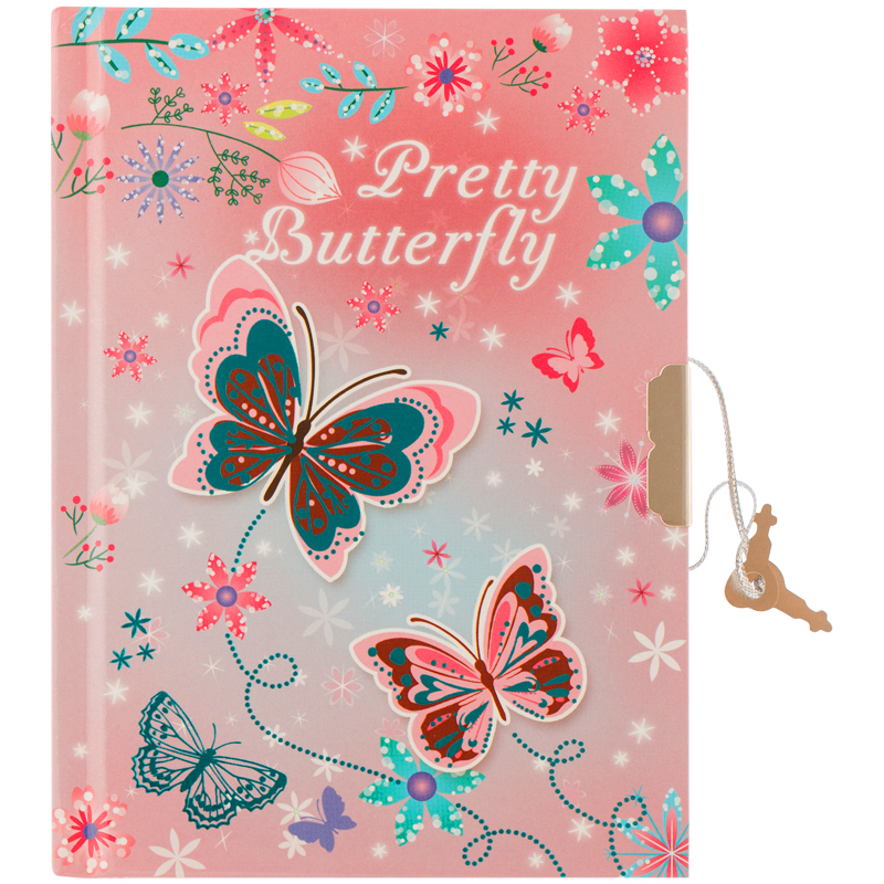 Записная книжка 7БЦ А6 64л. ArtSpace "Butterfly", метал. замок