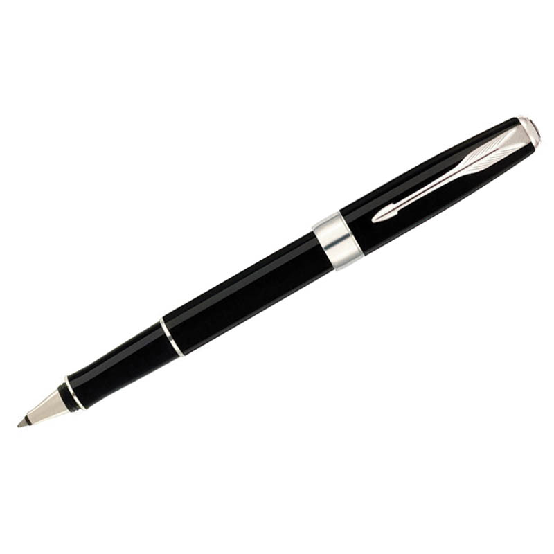 Ручка-роллер Parker "Sonnet Black Lacquer CT" черная, 0,8мм, подар. уп.
