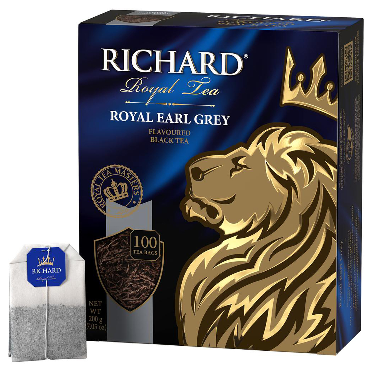 Чай Richard "Royal Earl Grey", черный, 100 пакетиков по 2г