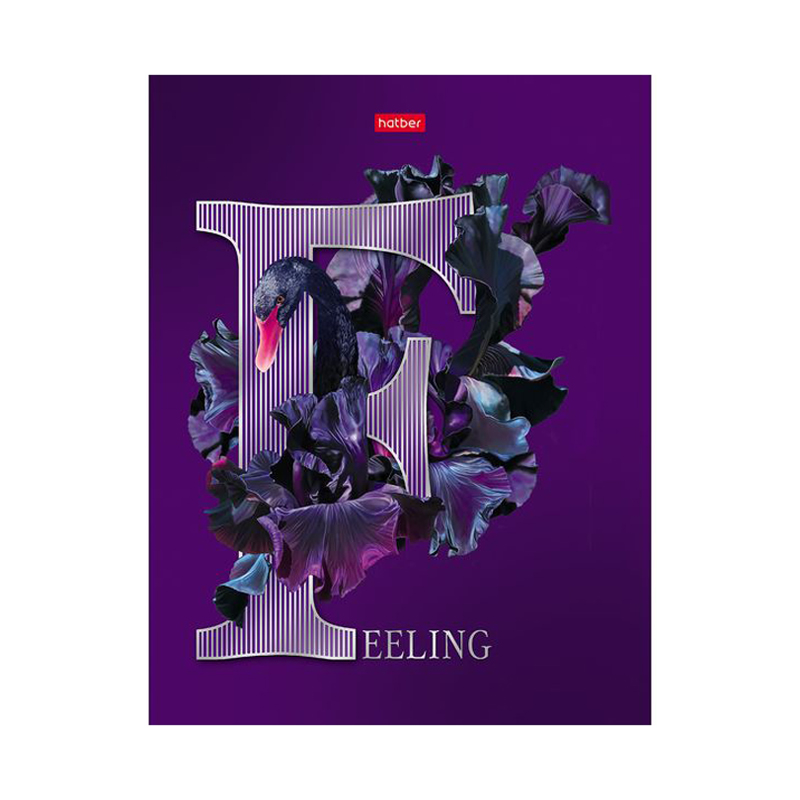 Бизнес-блокнот А5, 80л., Hatber "Beautiful birds", 5-ти цветный блок, матовая ламинация, 3D-фольга, 3D-лак