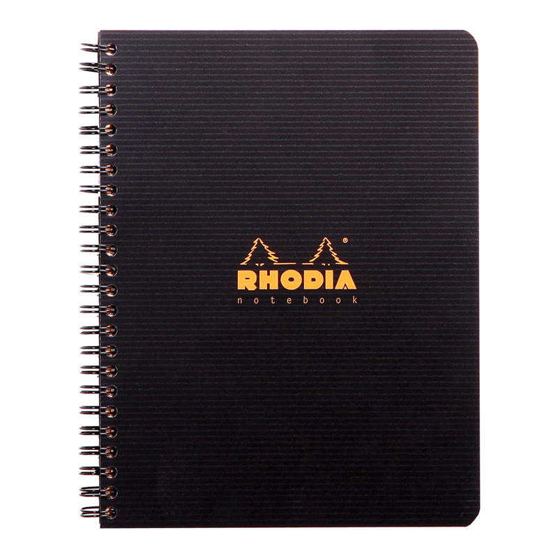 Бизнес-тетрадь 80л., А5+, клетка на гребне Rhodia "Active", пластик. обложка, линейка, закладка, 90г/м2