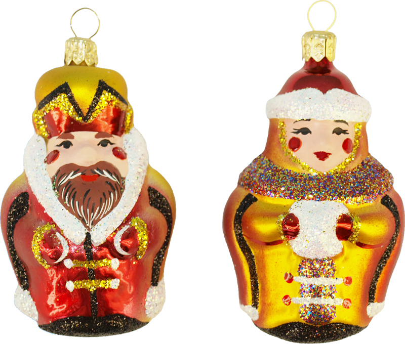 Набор стеклянных елочных украшений "Славяне" 2 шт