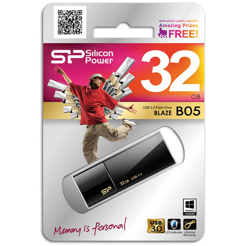Память SiliconPower "Blaze B05"  32GB, USB3.0 Flash Drive, черный