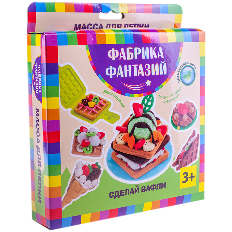 Набор для лепки Фабрика фантазий "Вафли" 02 цвета*35г+2 цвета*15г, картон, европодвес