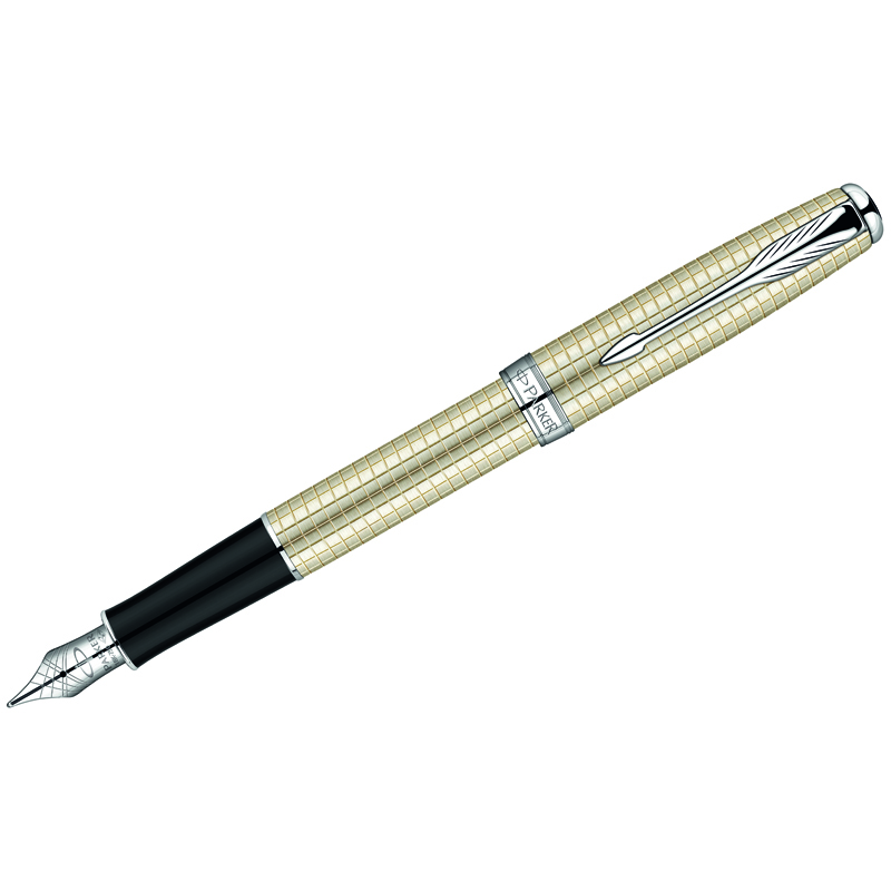 Ручка перьевая Parker "Sonnet Chiselled Silver CT" 0,8мм, подар. уп.