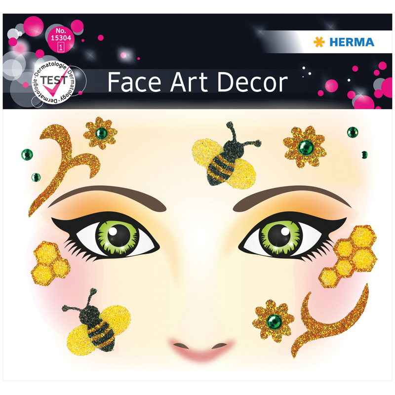Наклейки для лица 12*12,7см, "Face Art. Bee"