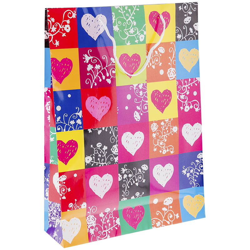 Пакет бумажный 46*33*10см, "Love", ламинированный
