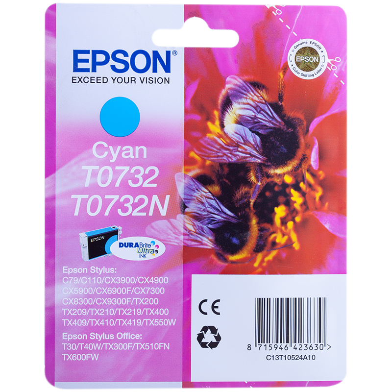 Картридж ориг. Epson T0732 голубой для C79/C110/СХ3900/4900/5900 (5,5мл)