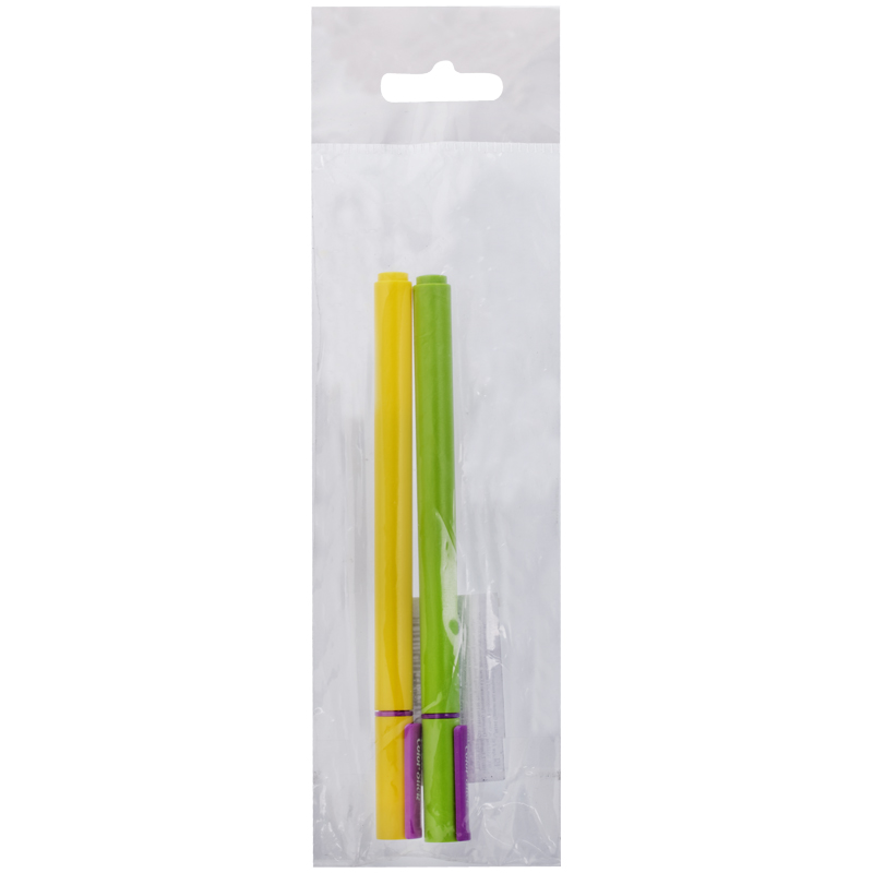Набор гелевых ручек "Color Stick" 2шт., черные, 0,5мм, корпус ассорти, пакет, европодвес