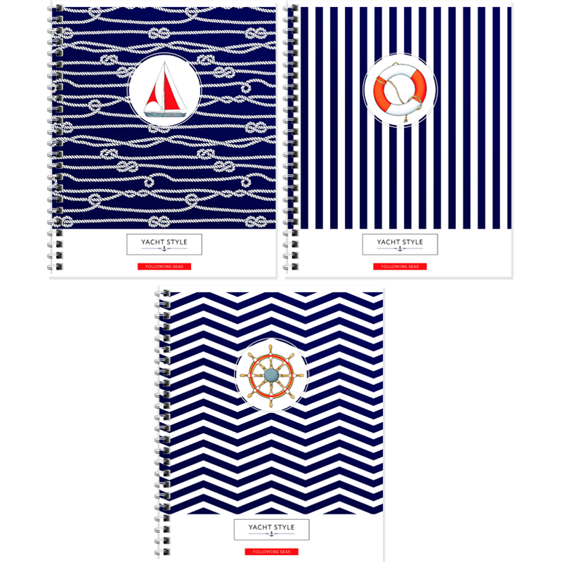 Тетрадь 96л., А5, клетка на гребне ArtSpace "Стиль. Yacht style", ВД-лак
