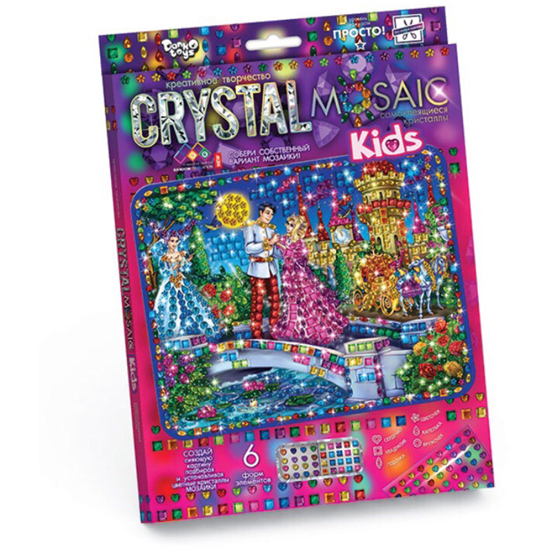 Алмазная мозаика Danko toys "Crystal Mosaic Kids. Золушка", европодвес