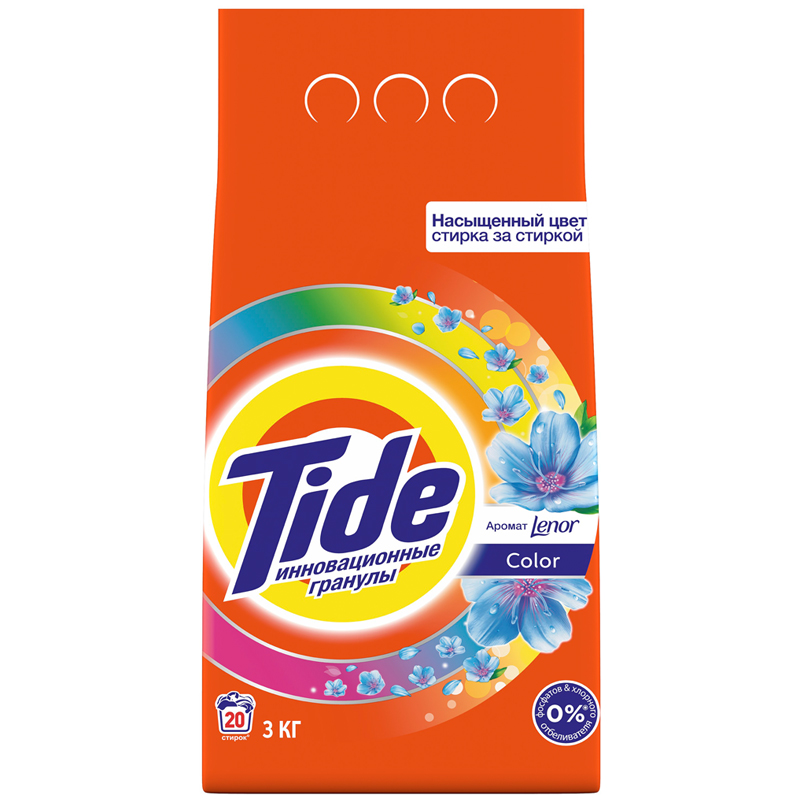 Порошок для машинной стирки Tide "Color. Lenor Touch of Scent", 3кг