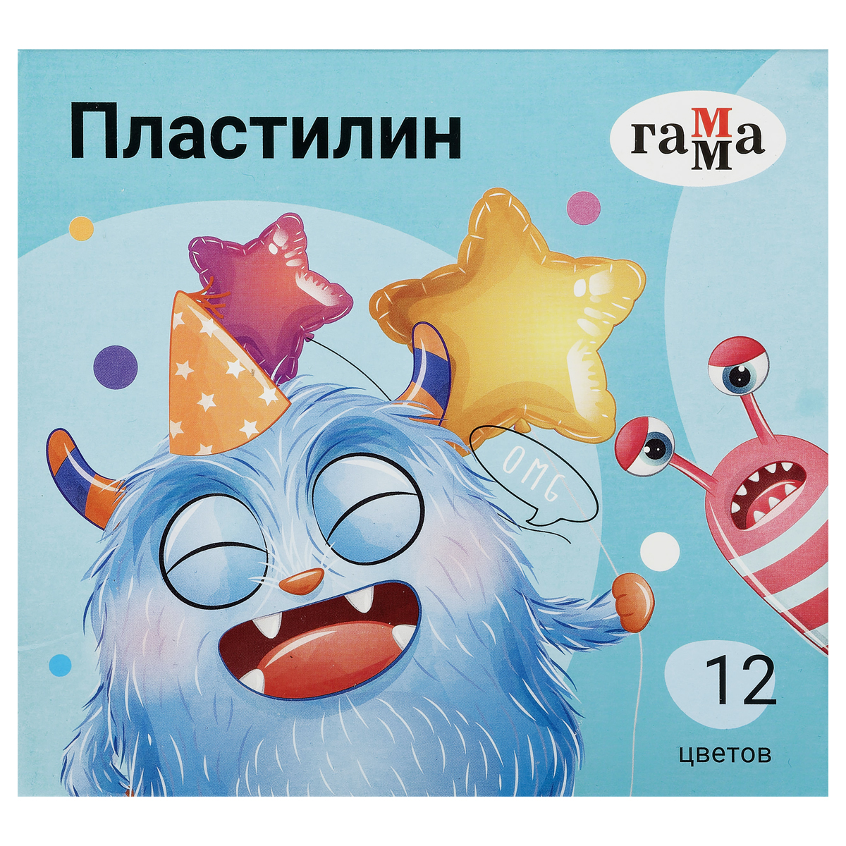 Пластилин Гамма "Monsters", 12 цветов, 144 г, картон