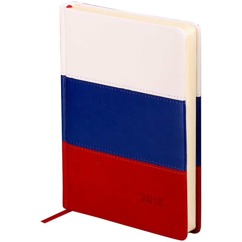 Ежедневник датированный 2018г., A5, 176л., кожзам, OfficeSpace "Flag", триколор