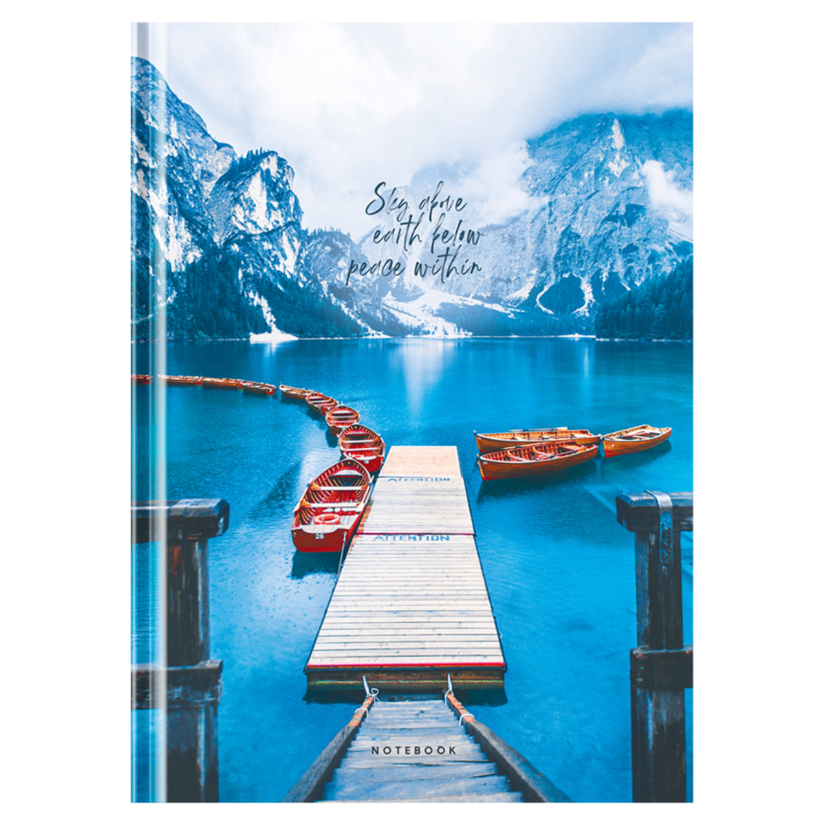 Бизнес-блокнот А4, 80л., OfficeSpace "Путешествия. Lago di Braies", глянцевая ламинация