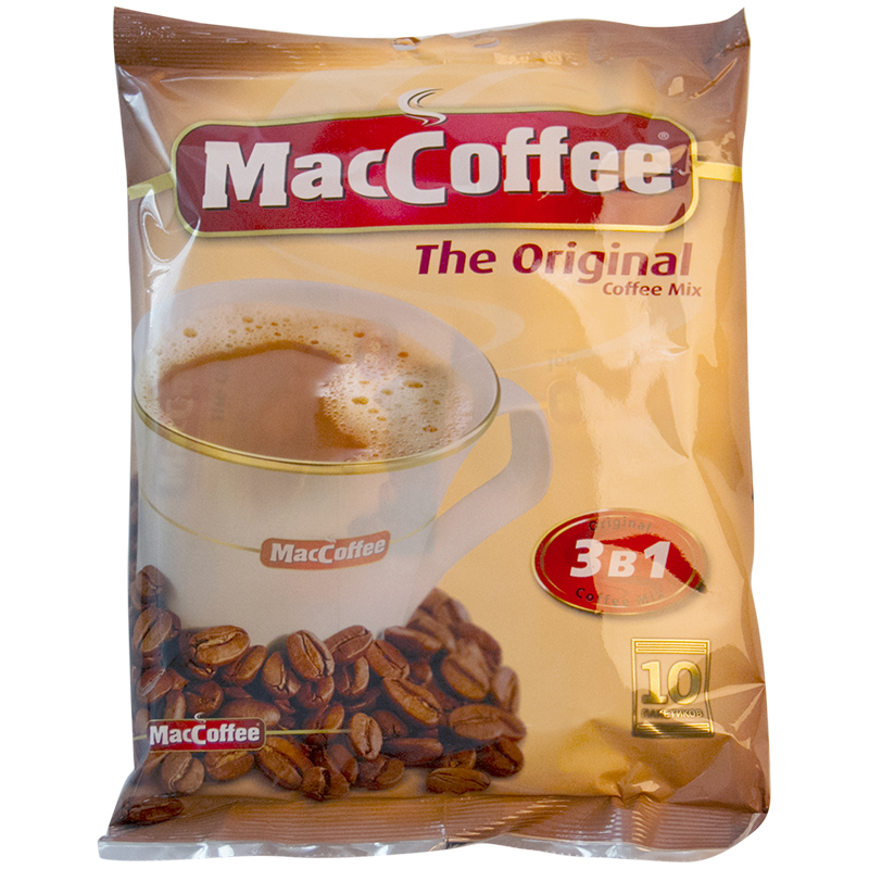 Кофе растворимый MacCoffee "3 в 1", порционный, 10 пакетиков*20г, пакет