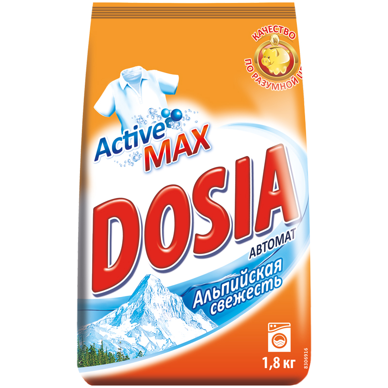 Порошок для машинной стирки Dosia "Automat. Альпийская свежесть", 1,8кг