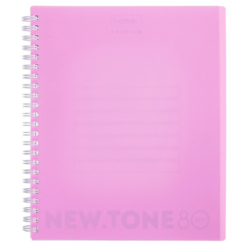 Тетрадь 80л., А5, клетка на гребне Hatber "NEWtone Pastel Пион", пластиковая обложка, перфорация, 80г/м2
