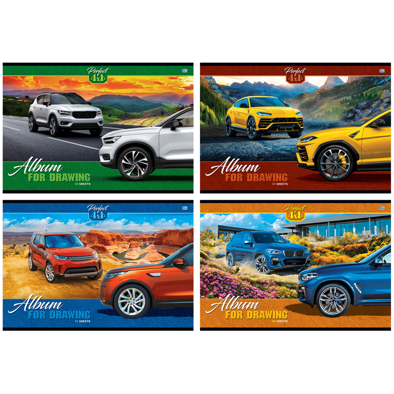 Альбом для рисования 24л., А4, на скрепке BG "Perfect 4x4"