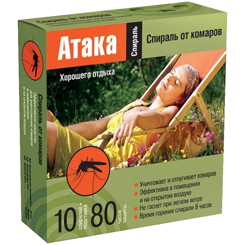 Спирали от комаров Атака, 10шт.