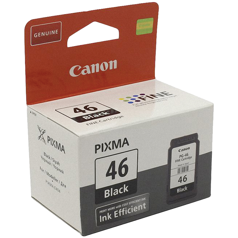 Картридж ориг. Canon PG-46 черный для Canon PIXMA E464/iP1600/iP2200/MP150/MP170/MP450 (180стр.)