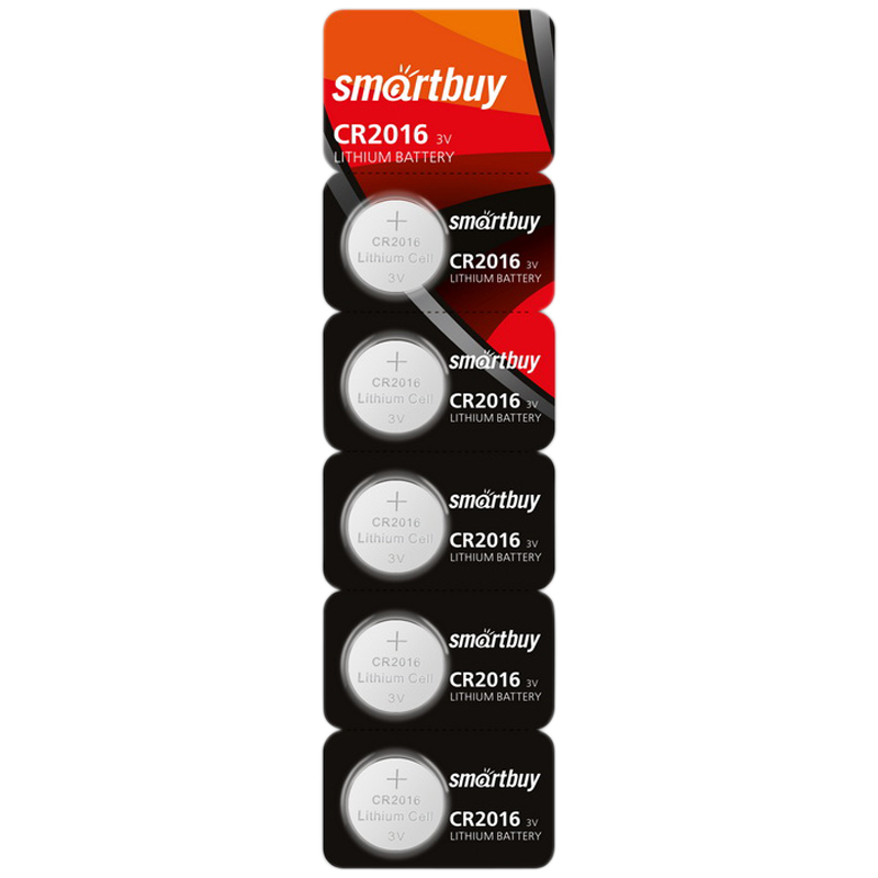 Батарейка SmartBuy CR2016 литиевая, BC5