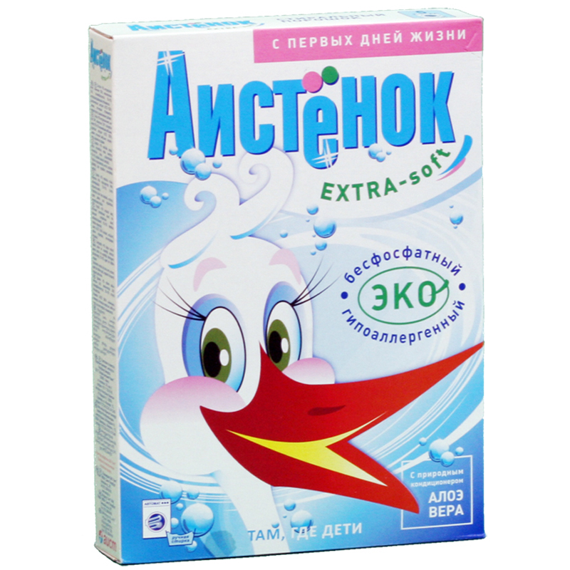 Порошок для машинной и ручной стирки Аистенок "Soft", 400г