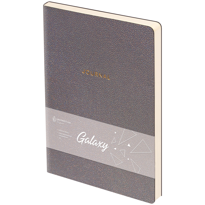 Ежедневник недатир. А5, 96л., кожзам, Greenwich Line "Galaxy", серый, тиснение фольгой