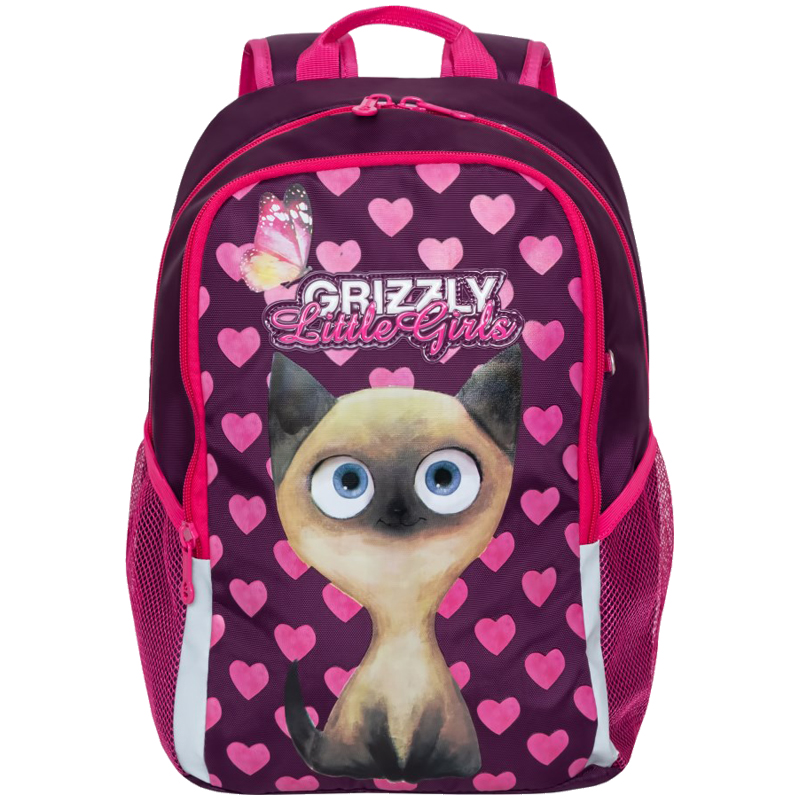 Рюкзак Grizzly, 29*38*17см, 2 отделения, 2 кармана, анатомическая спинка, фиолетовый