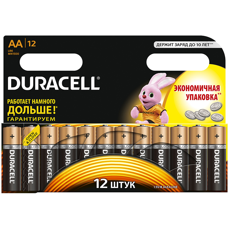 УЦЕНКА-Батарейка Duracell Basic AA (LR06) алкалиновая, 12BL