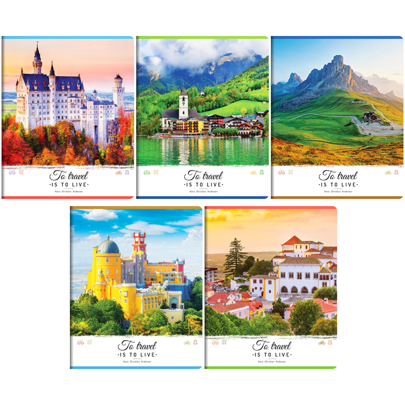 Тетрадь 60л., А5, клетка ArtSpace "Путешествия. To travel is to live", ВД-лак